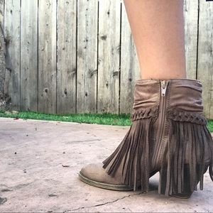 Western Fringe Booties - Sz 7